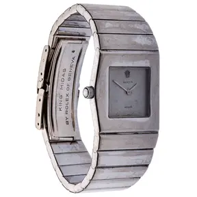 Rolex King Midas 18k yellow gold asymmetrical bracelet watch with integrated angular case.